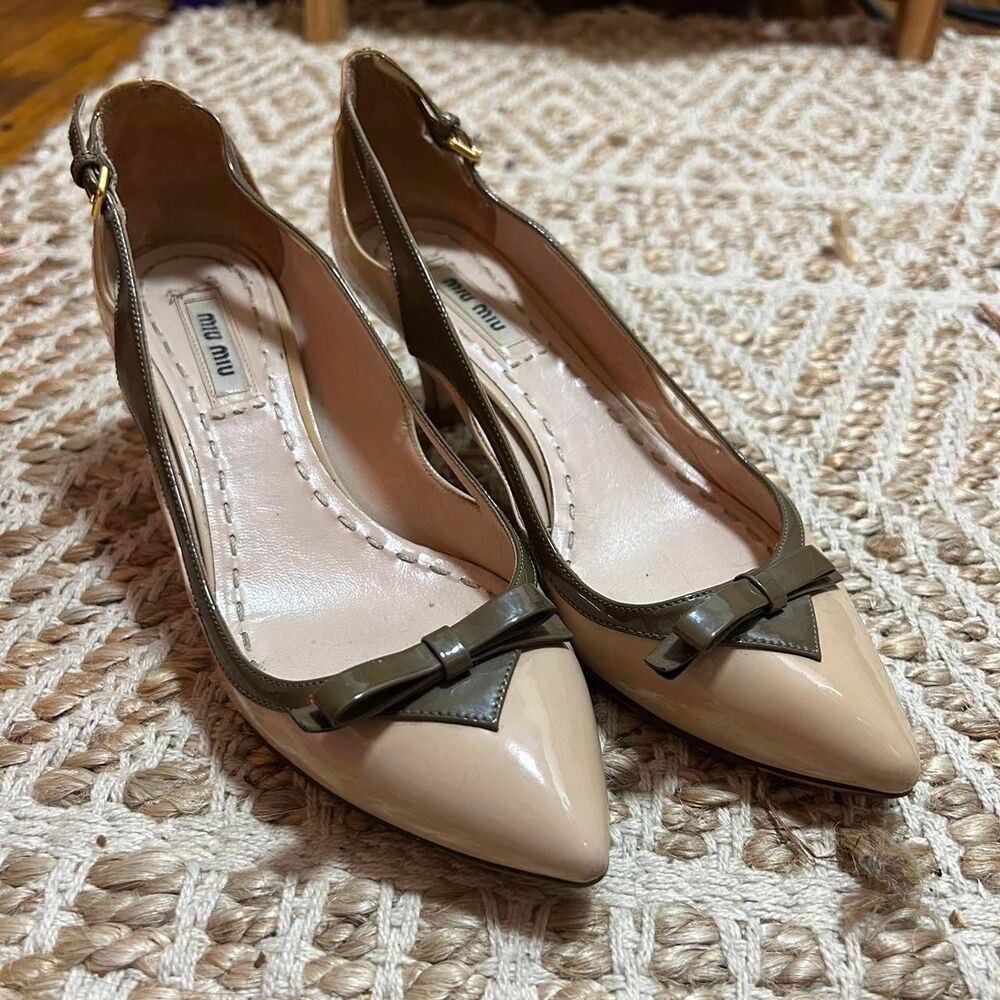 Miu-miu Women's Tan and Brown Courts